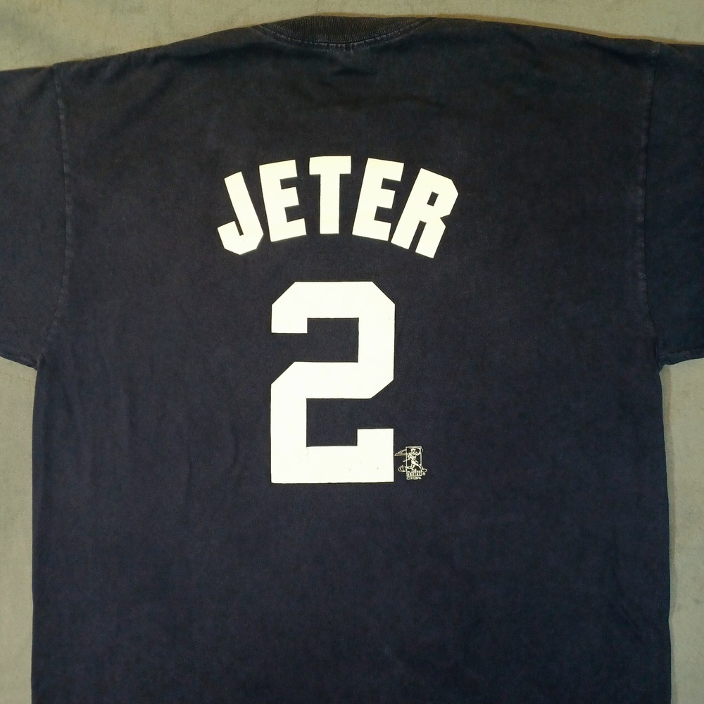 Vintage NY Yankees Derek Jeter Shirt XXL Navy #2 Unisex